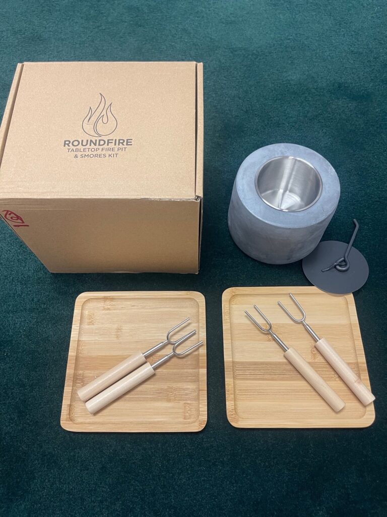 Round Fire tabletop fire pit fueled by ethanol, similar in design to other models linked to flame jetting incidents